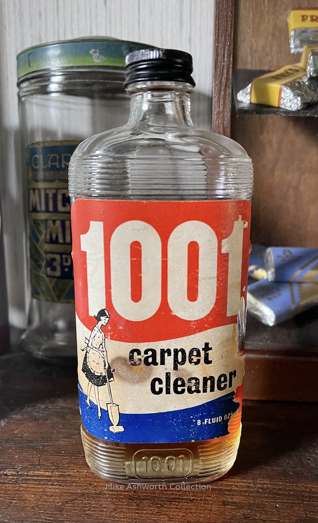 1001 Carpet Cleaner bottle, c1965? "1001 cleans a big, b… Flickr