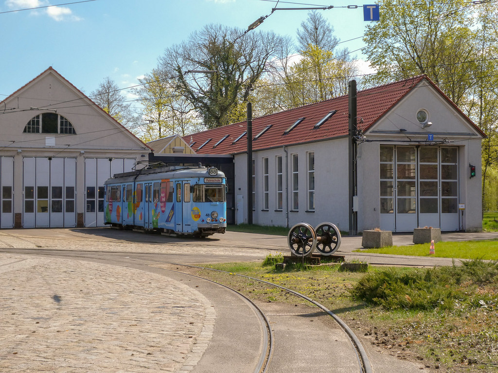 48, SRS Tram on the depot at Rahnsdorfer Strasse, 23 April… Flickr