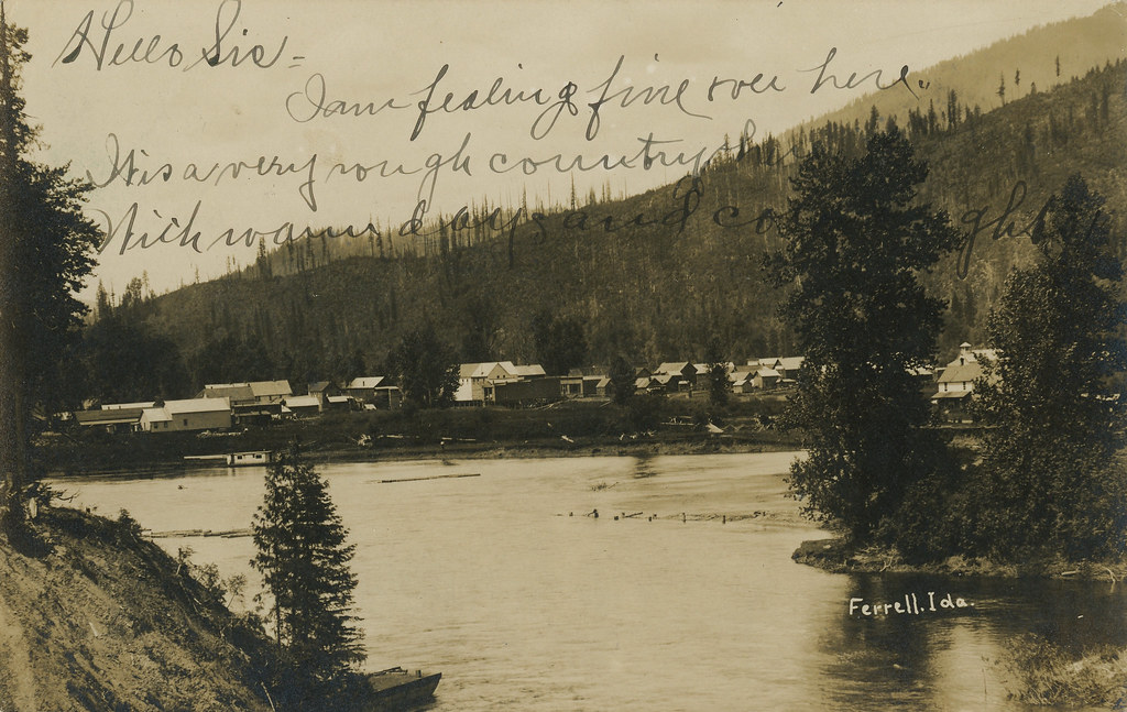 Town View Across St. Joe River, 1908 Ferrell, Idaho Flickr