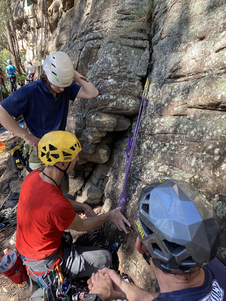 Adrian teaching trad anchor building Dirk Goes Flickr