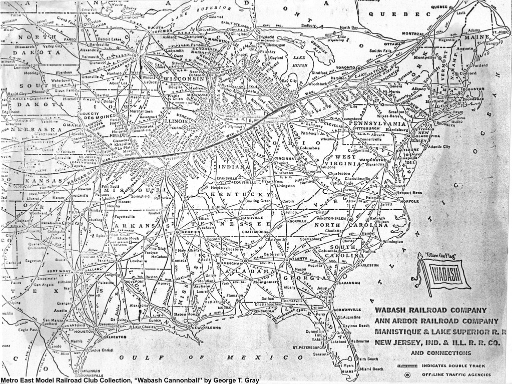 Scan 108 Wabash System Map Route of the Cannonball highli… Flickr