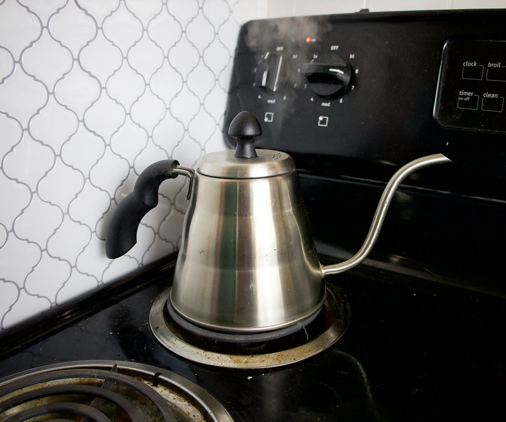 Heating up Water in Gooseneck Kettle on Stove Heating up w… Flickr