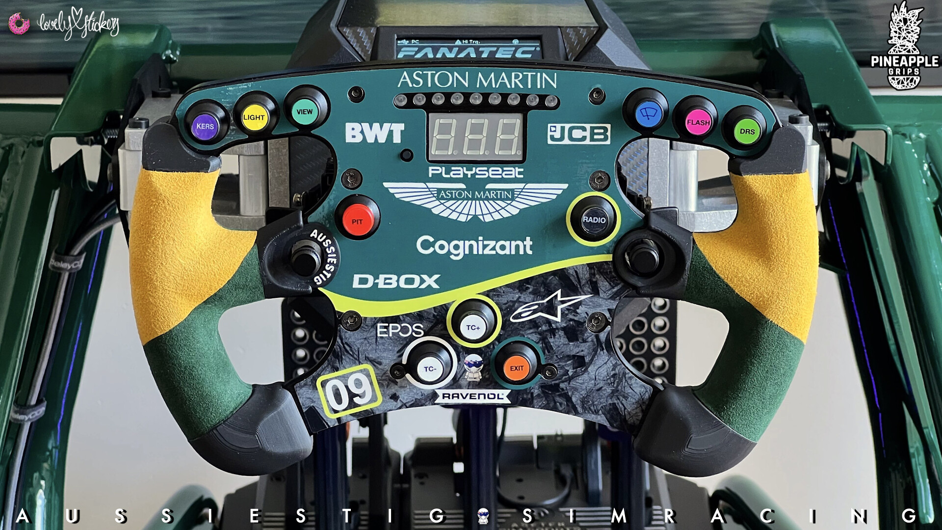 AussieStig's Pineapple Grips & Lovely Stickers Fanatec Formula V1