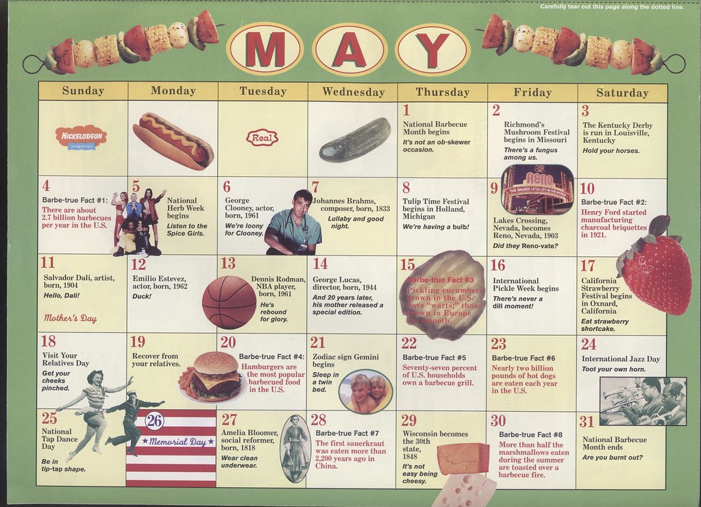 May 1997 Calendar By; Nickelodeon Magazine Rutherford Flickr
