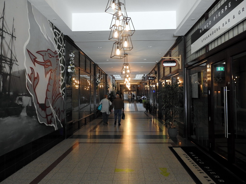 Dominions Arcade Queen Street, Cardiff. Built 1921. Reading Tom