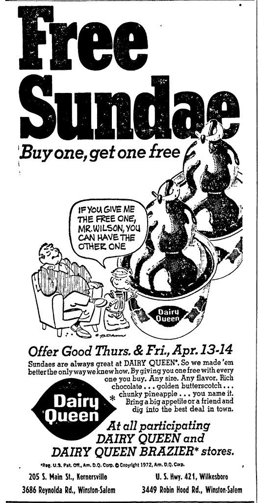Dairy Queen WinstonSalem April 13, 1972 Vibraswirl Flickr