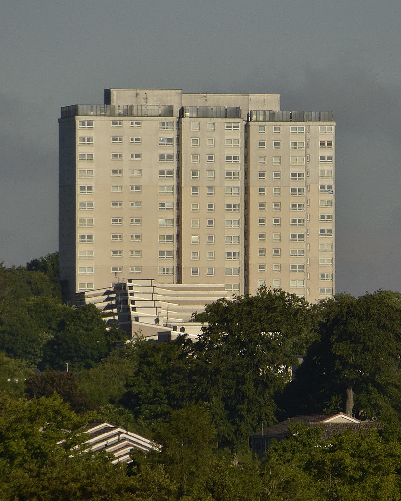 Calderwood Flats from Calderside Road Blantyre James Brown Flickr