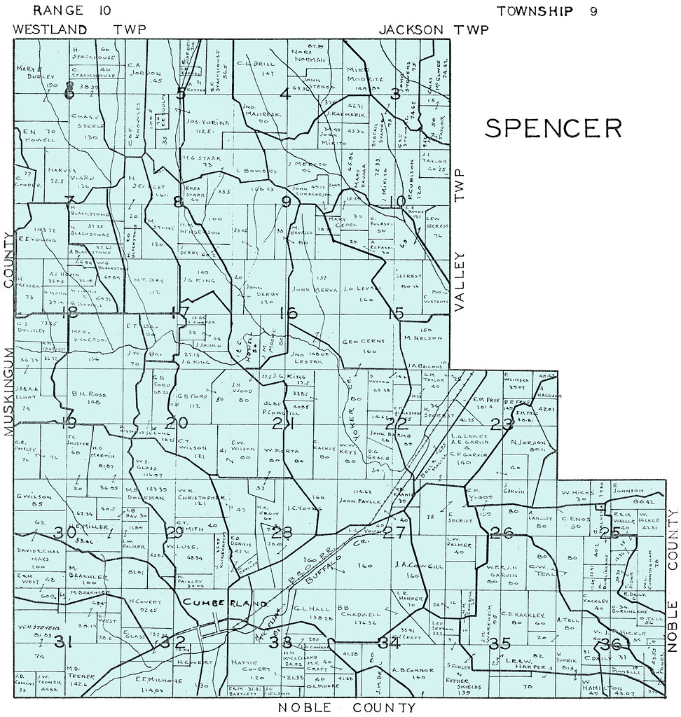 Guernsey County 1936 Farm Atlas Spencer Twp Guernsey County History