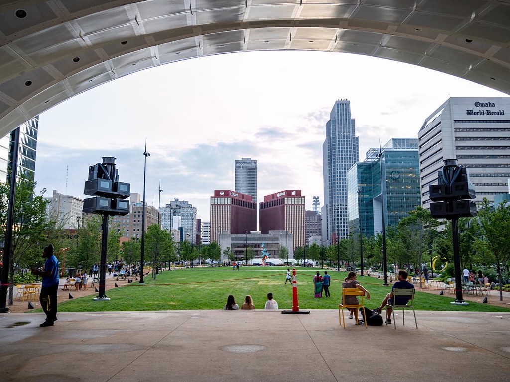 Bandshell framing downtown Omaha Omaha, Nebraska GJosephT Flickr