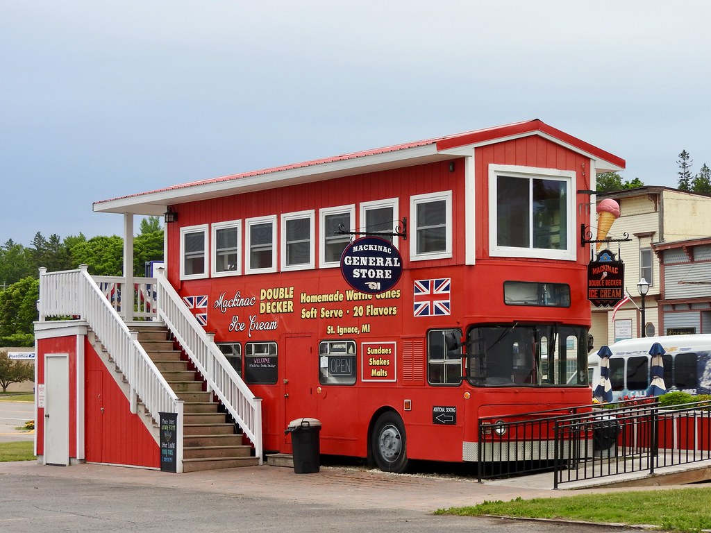 Downtown St. Ignace, Michigan Scene from an early morning … Flickr