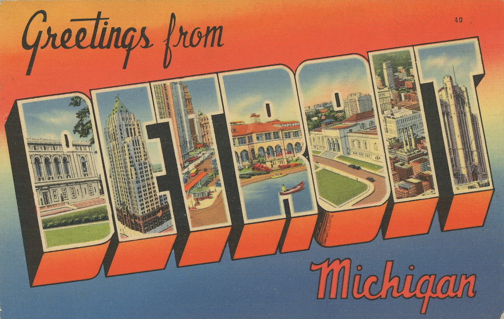 Greetings from Detroit, Michigan Large Letter Postcard Flickr