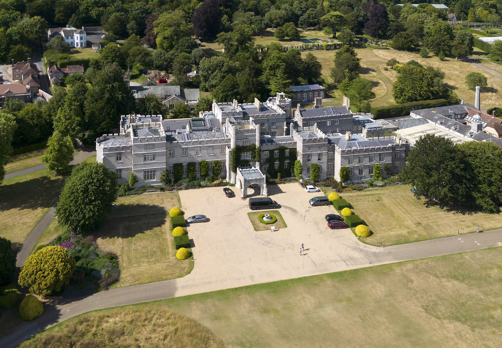 Aerial image West Dean House home of West Dean College of Arts and