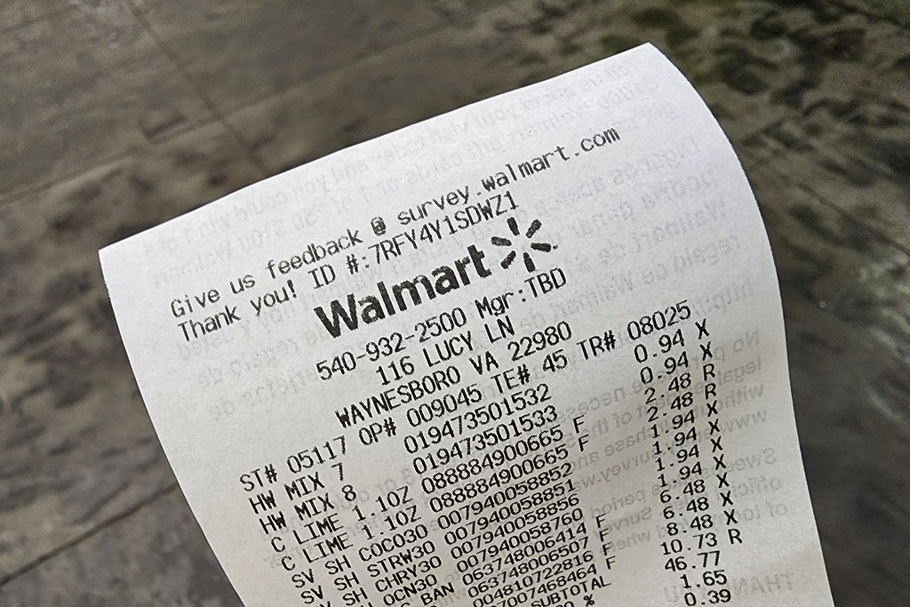 Receipt from Walmart in Waynesboro, Virginia a photo on Flickriver