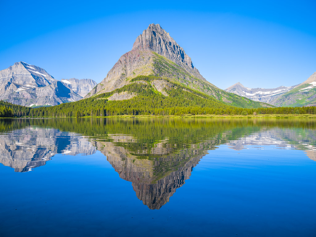 Many Glacier Grinnell Point Reflections East Glacier Swiftcurrent Lake