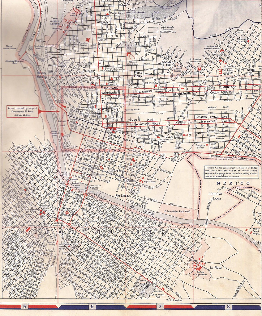 Vintage Chevron El Paso street map 1960. Cartography by … Flickr