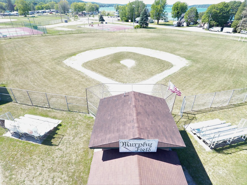 Aerial view of Murphy Field; East Jordan, MI Photo by Larr… Parks