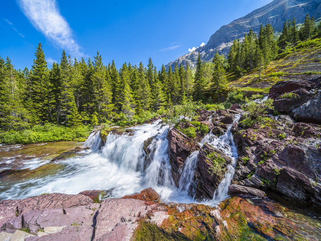Redrock Falls East Glacier National Park Montana Wilderness Fine Art