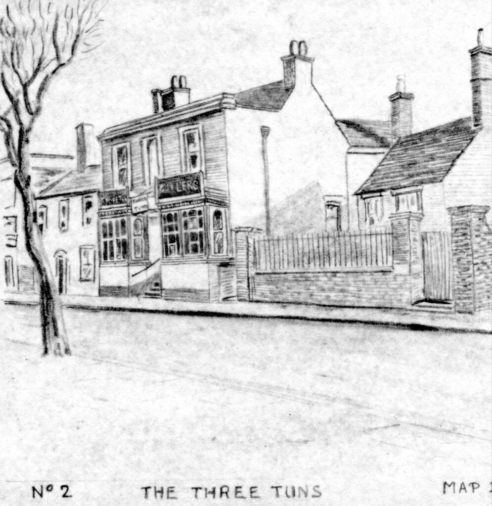 The Three Tuns Walsall Road, Willenhall. Sketch by Arthur … Flickr