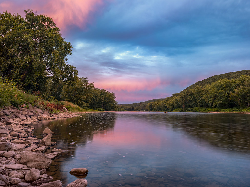 Up River Sunset on the Chenango River Gregory Milunich Flickr