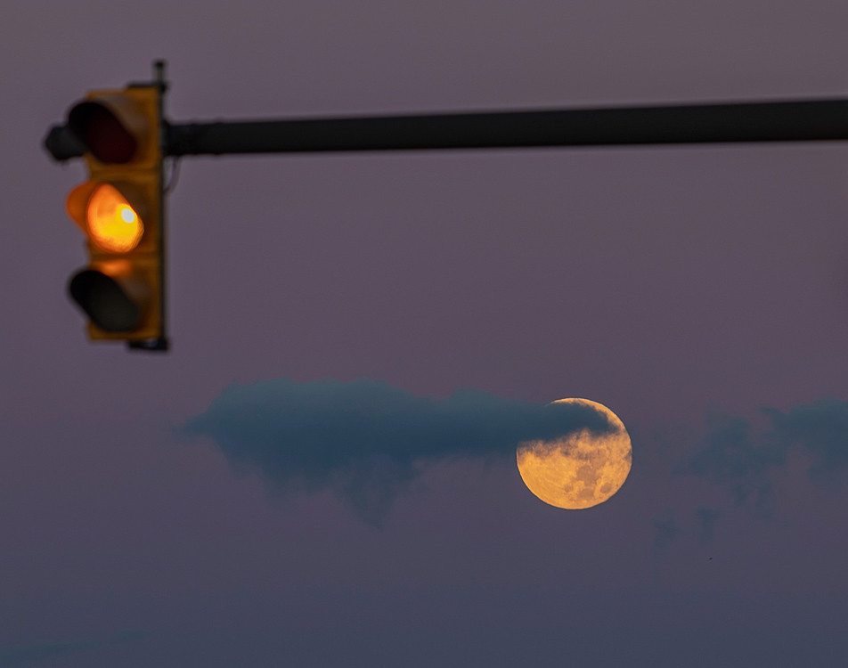 caution, moon crossing moon set this morning Flickr