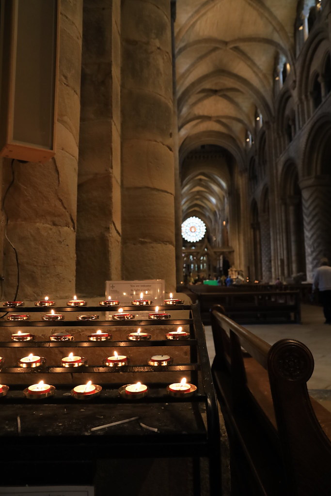 Candles inside Durham Cathedral julia.husband Flickr