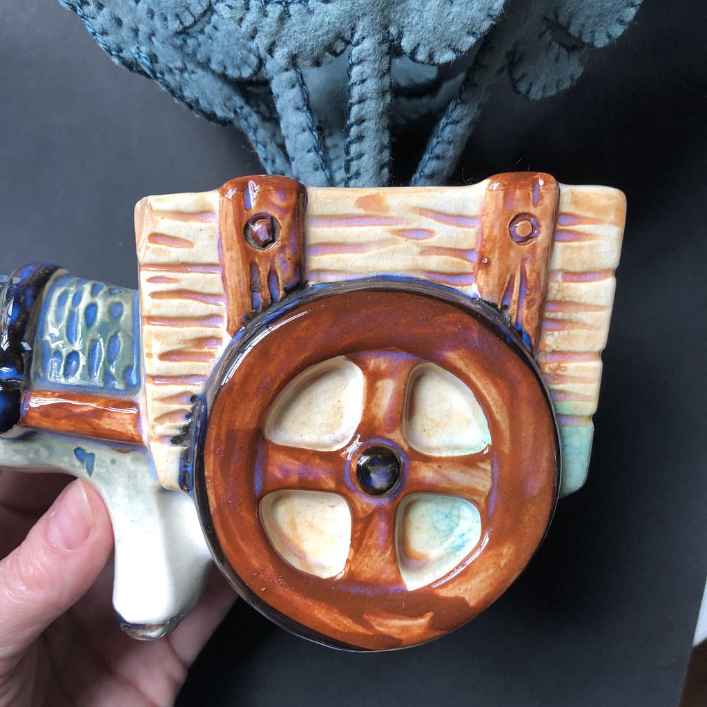 Vintage blue donkey cart ceramic Vintage donkey pulling a … Flickr