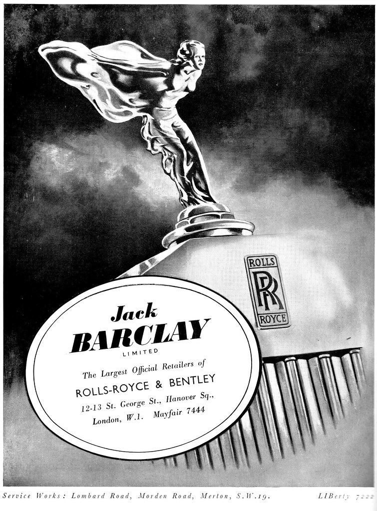 Jack Barclay Rolls Royce advert from 1950 for Jack Barclay… Flickr