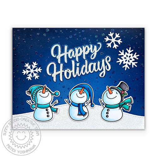 Sunny Studio Snowman Kisses Night Scene Card Sharing a car… Flickr