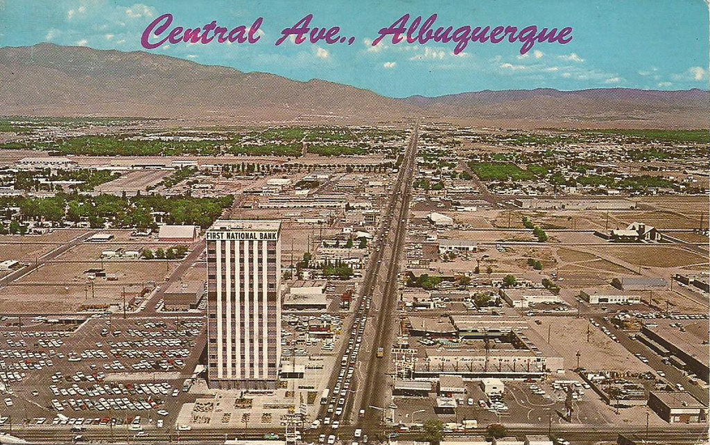 Albuquerque, NM vintage postcard aerial view of Central … Flickr