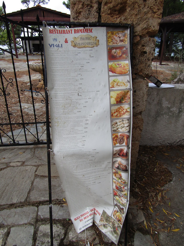 The old Vigli menu, tattered and torn Golden Beach, Thasso… Flickr