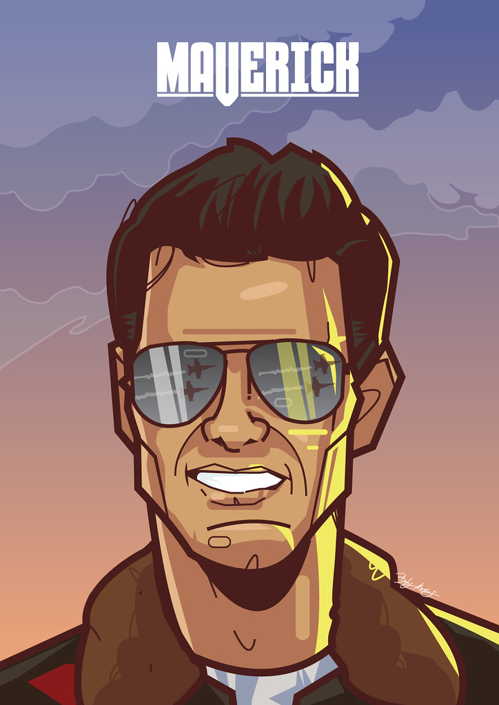 Topgun Maverick vector portrait art Kristóf Balog Flickr