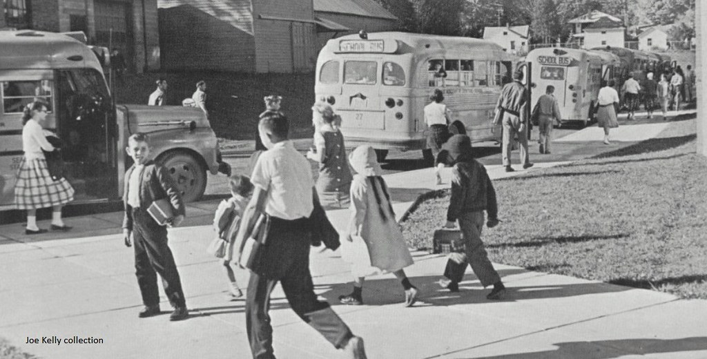 Lowville, NY Academy & Central School, 1958 buses_3 Flickr