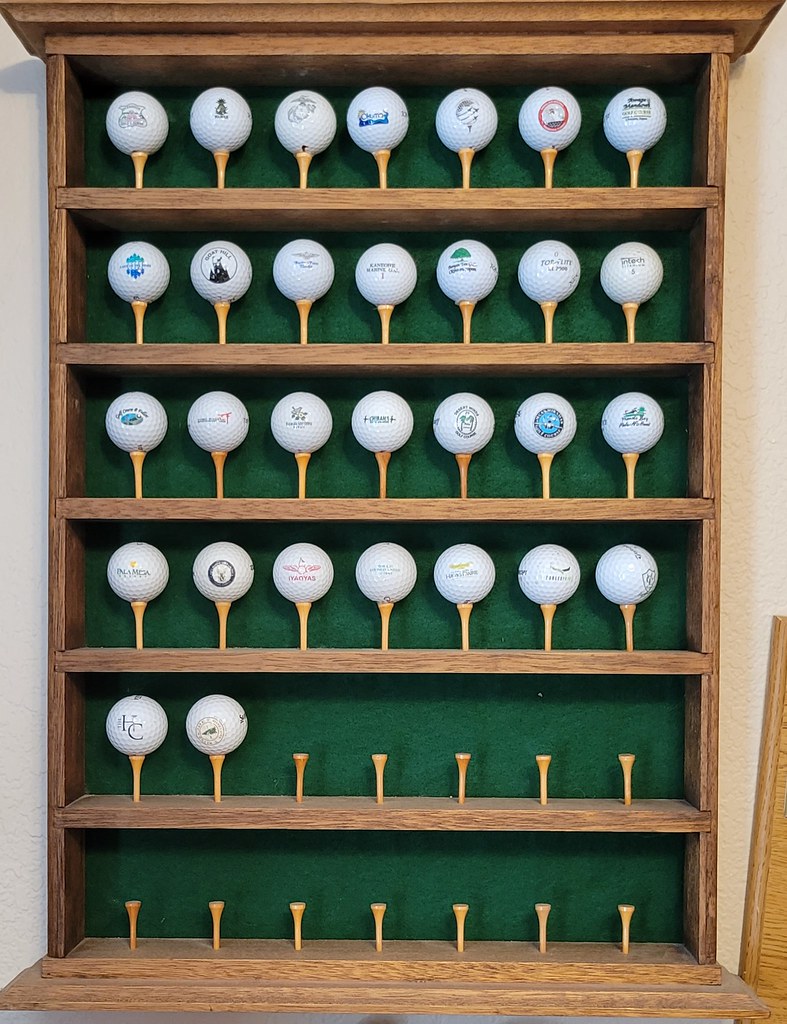 GOLF BALL SHELF Golf Ball display shelf 42 Golf balls on t