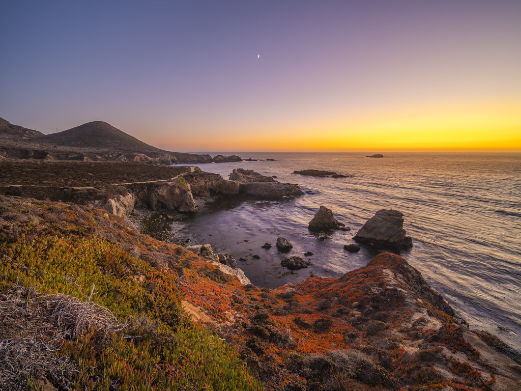 Carmel by the Sea Big Sur Garrapata State Park Red Ice Plant Sunset Fine Art Landscape