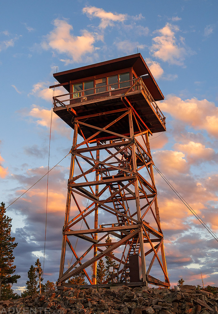 Spruce Mountain Fire Lookout Tower at Sunset © Randy Langs… Flickr