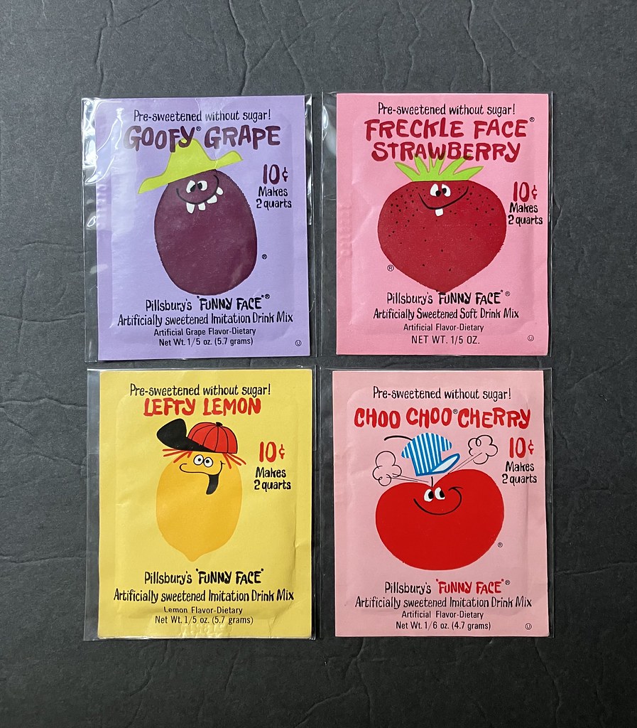1960’s Pillsbury Funny Face Drink Mix Packs Gregg Koenig Flickr