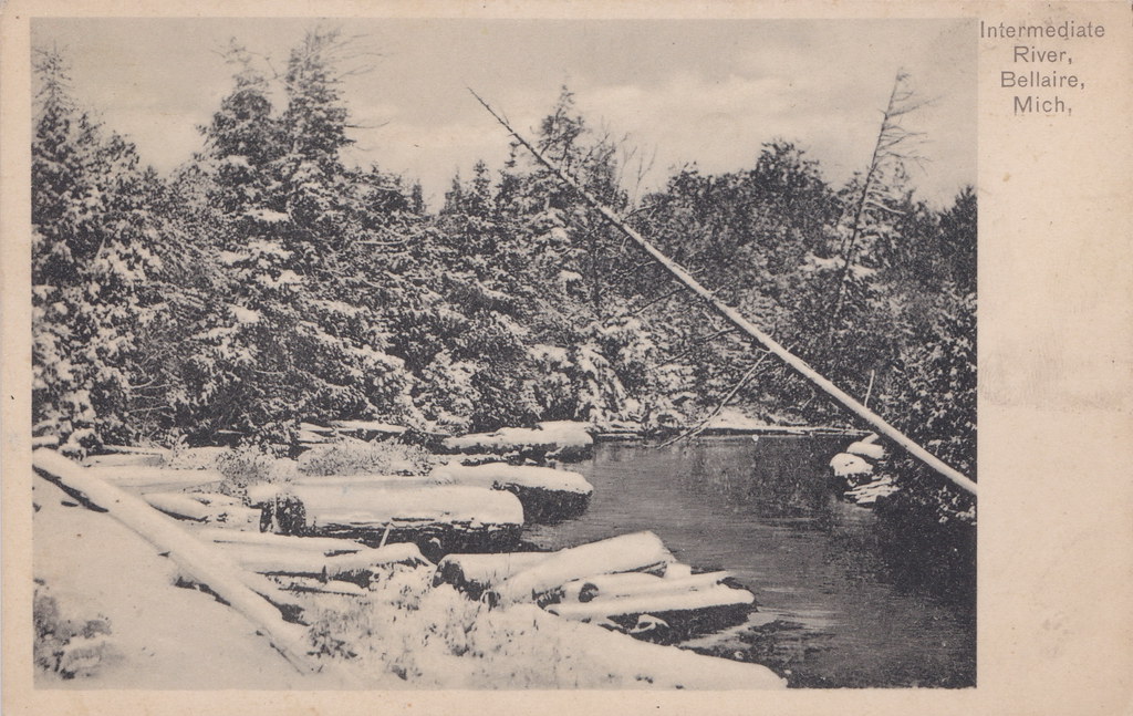 NW Bellaire Antrim MI c.1907 Intermediate River WINTER VIE… Flickr