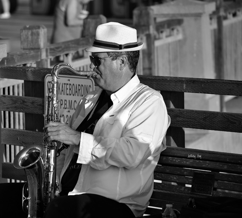 Sax on the Pier This is Scott Andrews, a well known Jazz S… Flickr