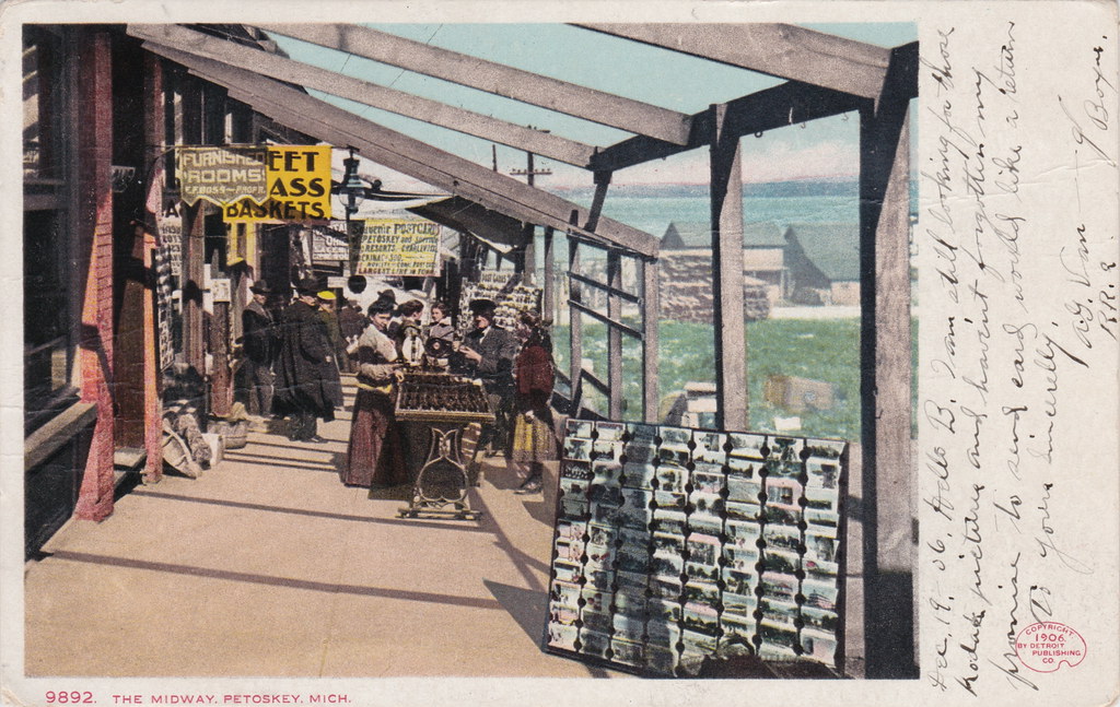 NW Petoskey MI c.1905 COLORFUL MIDWAY bazaar owners stores… Flickr