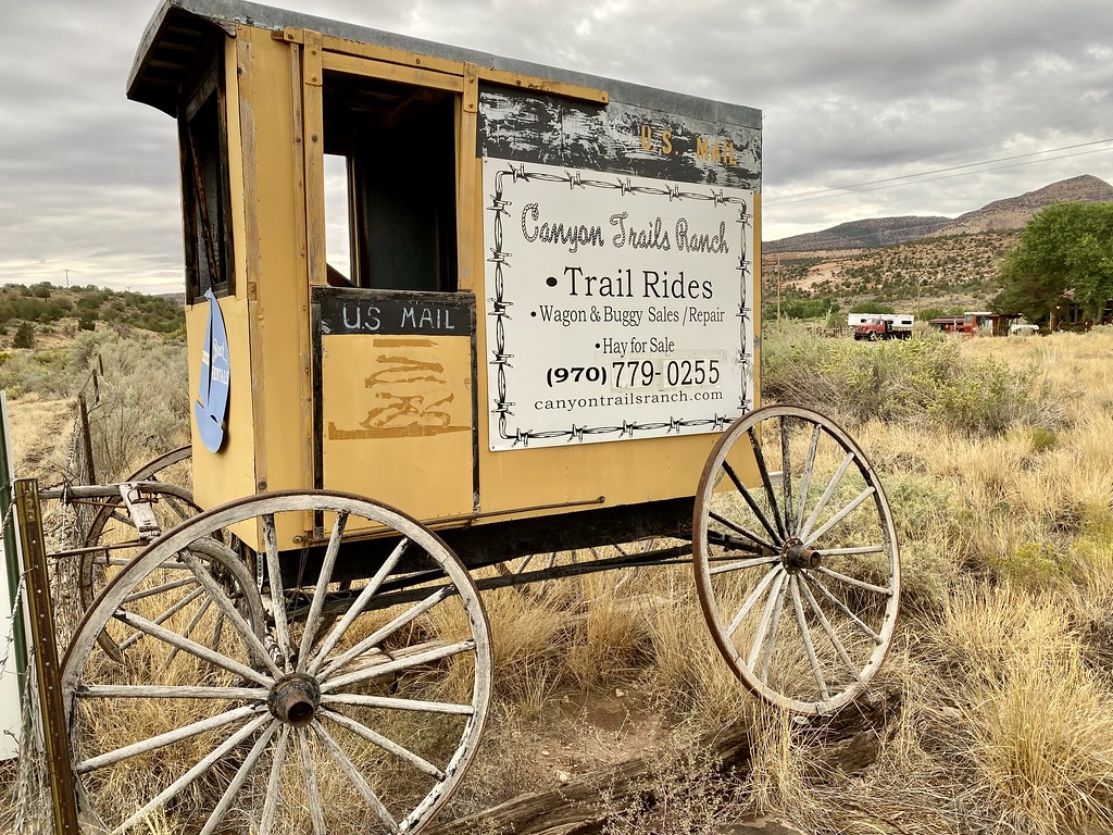 Canyon Trails Ranch Sign on wagon, Cortez, Colorado Flickr