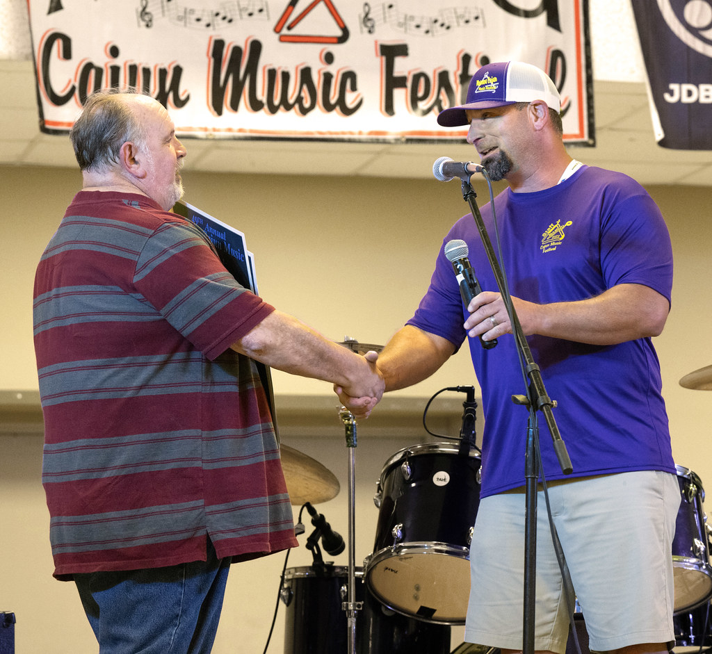 2022 Don Fontenot, festival honoree, congratulated by TJ L… Flickr
