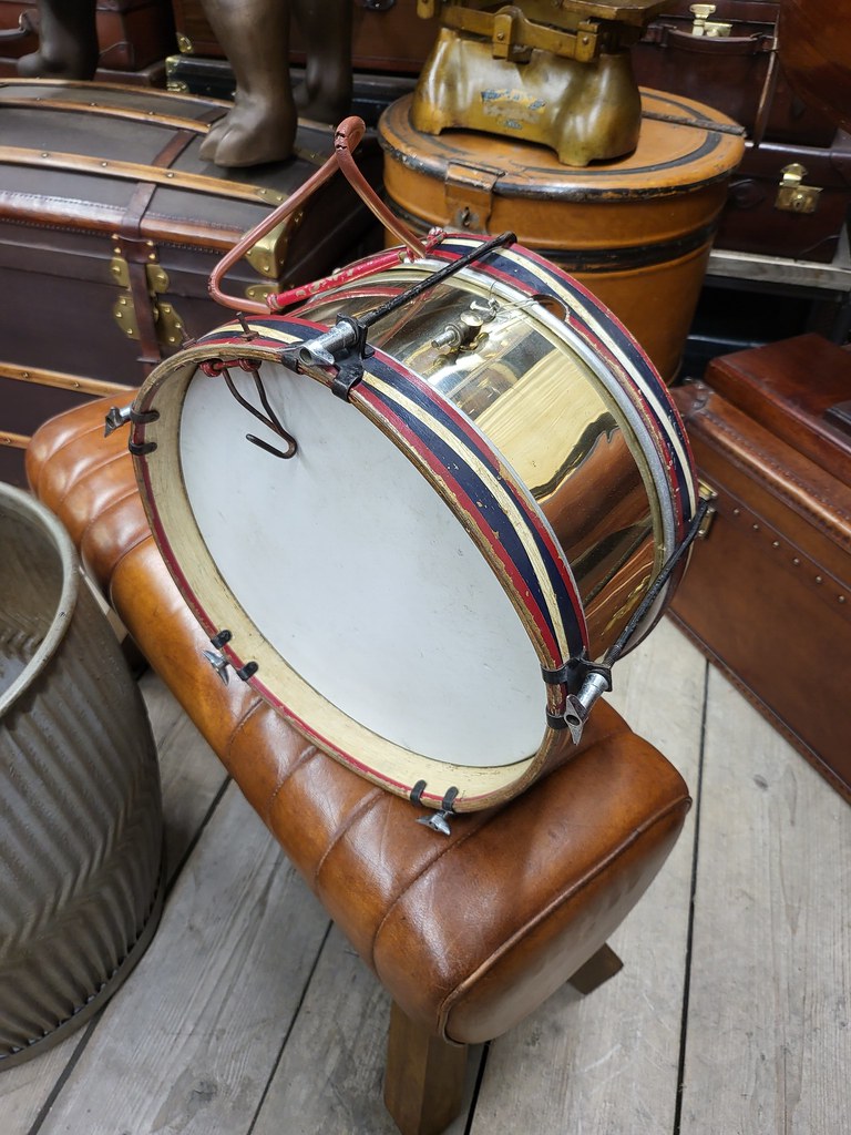 Vintage marching drum. 1618. 38x38x22h cm. £235 Flickr