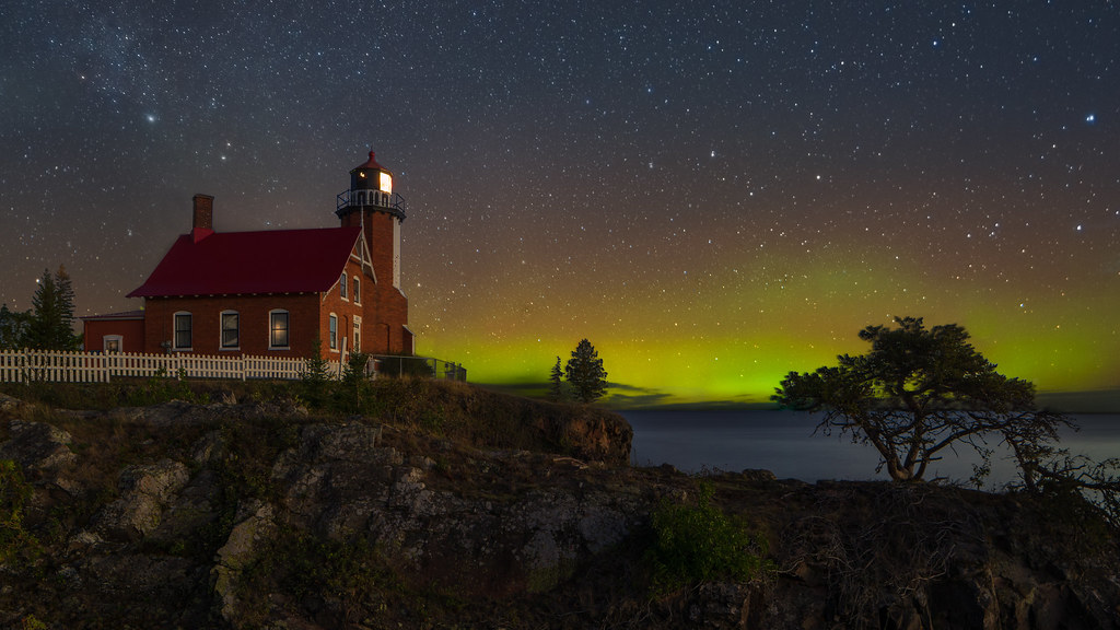 Aurora at Eagle Harbor Lighthouse, Michigan I just got bac… Flickr