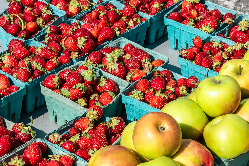 Strawberries and apples Delmar NY farmers' market Flickr