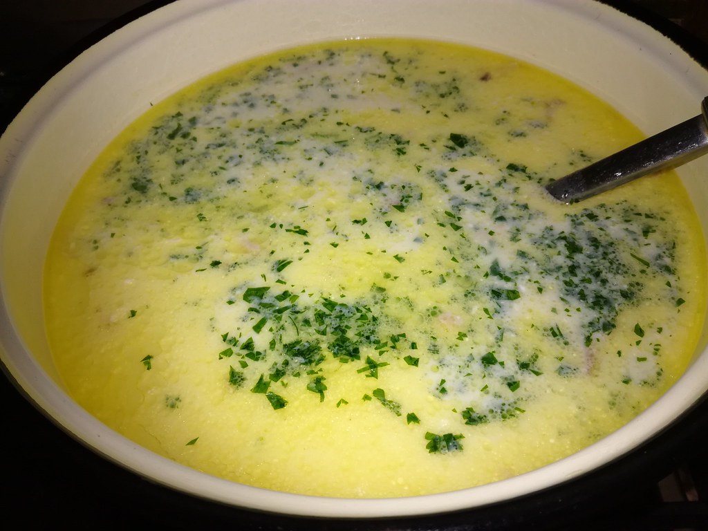 Sour Cream Garlic Chicken Soup A Romanian traditional chic… Flickr