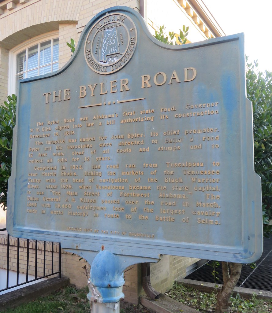 The Byler Road Marker (Haleyville, Alabama) Haleyville, Al… Flickr