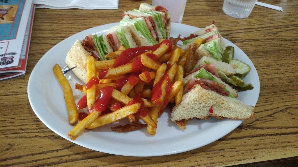 BLT Club Sandwich and Fries At Joliet's Rt. 66 Diner. For … Flickr