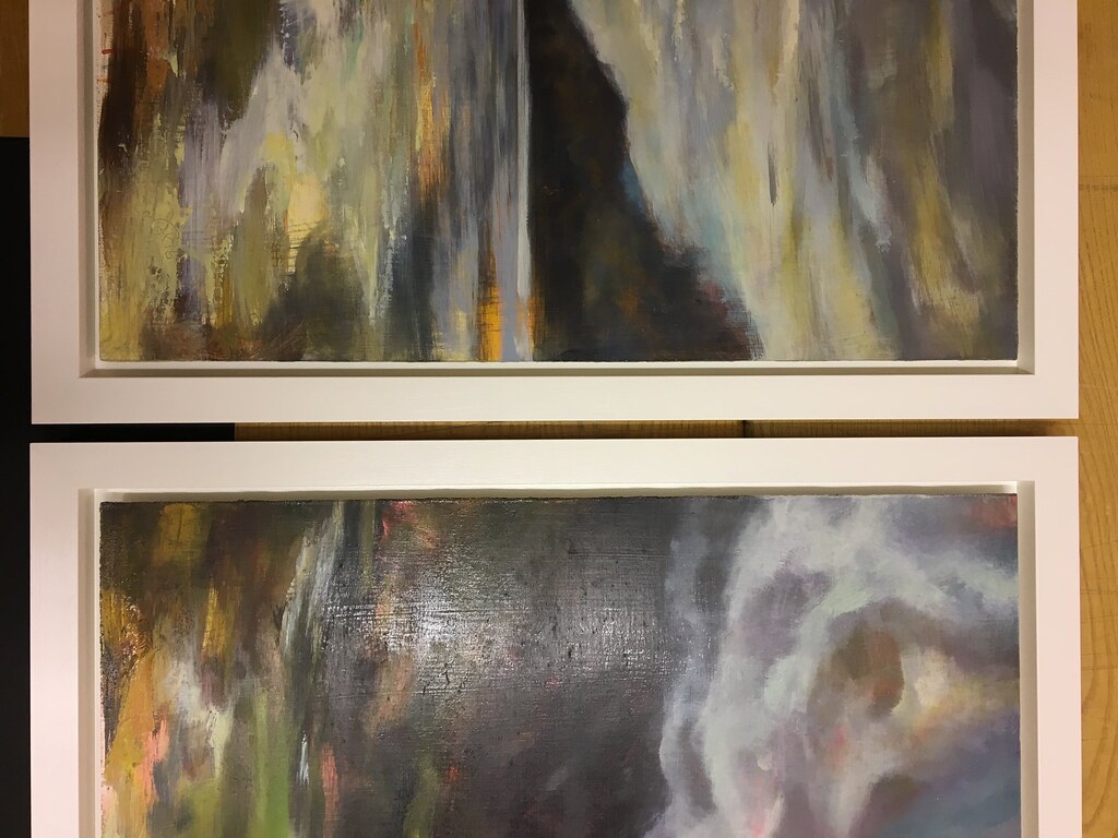 Tray Frames 2 Oil Paintings on Canvas in Tray Frame. Louise Moore