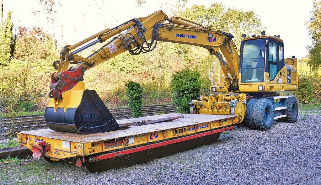 Rail Rider Komatsu Rail Rider PW160 Rail Excavator. ROGER FROST