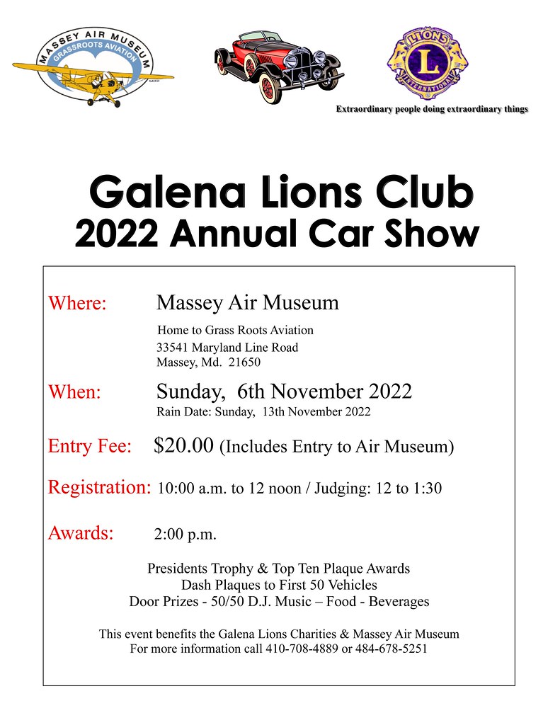 Galena Lions Car Show at Massey Flier 2022 PDF** a photo on Flickriver